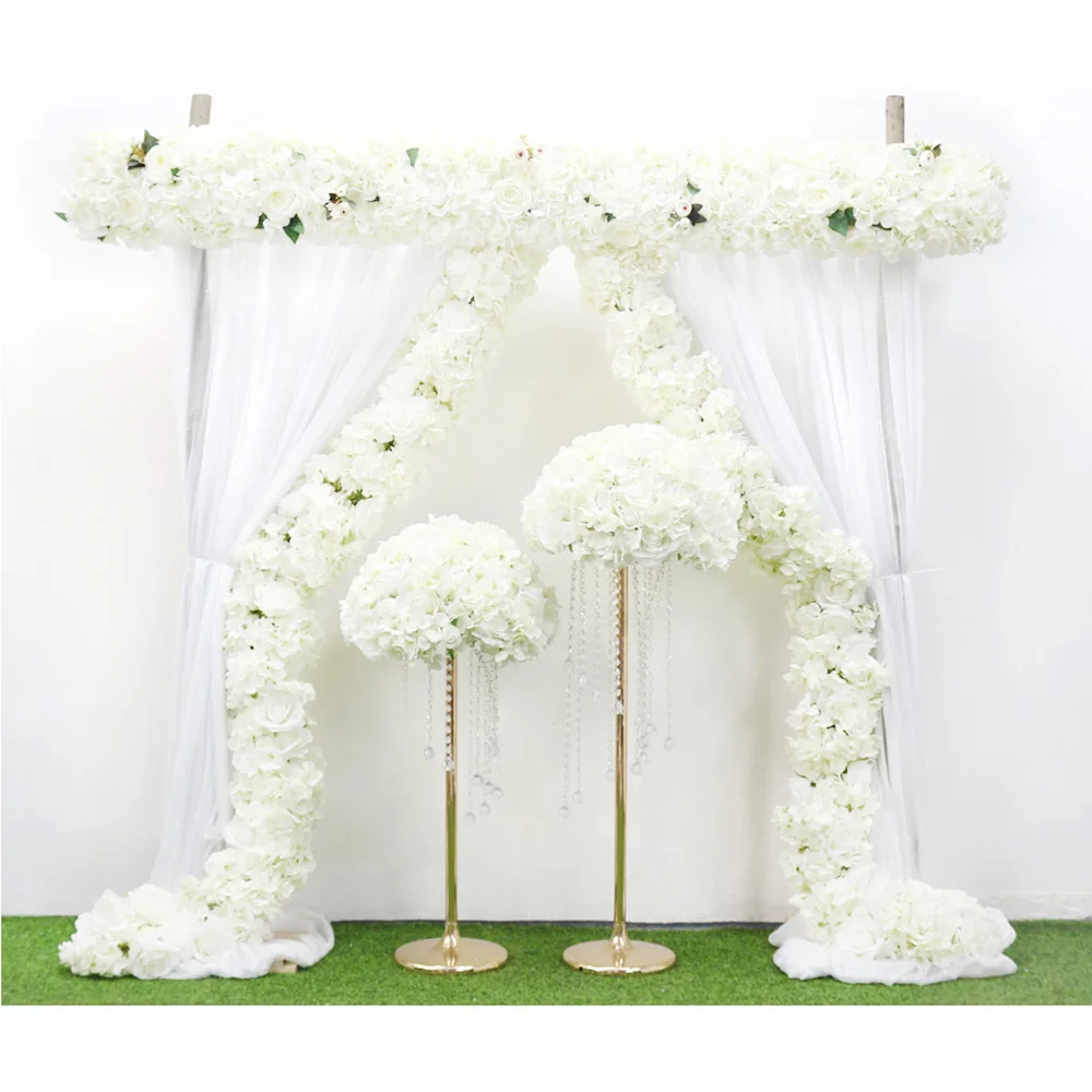 1M/39.4inch Artificial Rose Flower Row Wedding Wall Floral Arrangement Backdrop Decor Flower Runner DIY Wedding Party