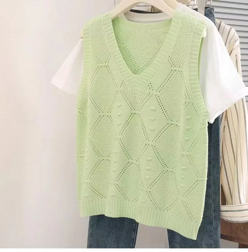 Coreano Nuove Donne Solido Maglione Gilet Con Scollo A V Torsione di Lavoro A Maglia Elegante Tenero Crop Magliette E Camicette Stile Preppy Dolce Caldo Adolescenti Retro Maglioni