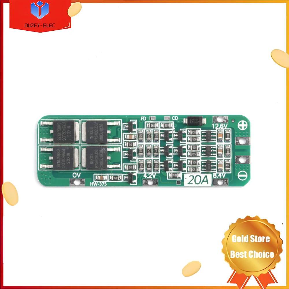 Scheda di protezione della batteria al litio 3S 10A 20A Sistema di gestione della batteria Modulo di protezione carica/scarica BMS