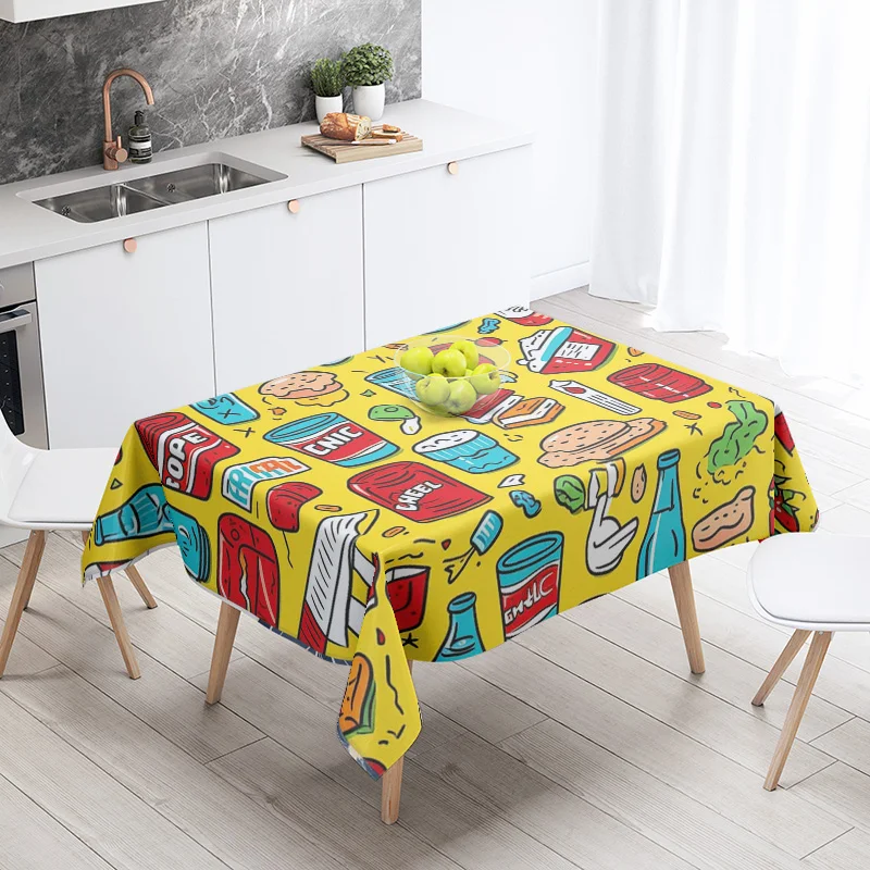 New Abstract Tea Tablecloth Waterproof and Oil-proof Dining Tablecloth Nordic Wind Bar Tablecloth Home Decoration