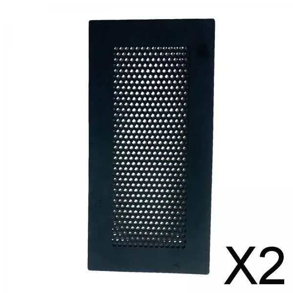 2xBlack Rectangle Vents Cover Child Protection Air Vent Grille for Furniture