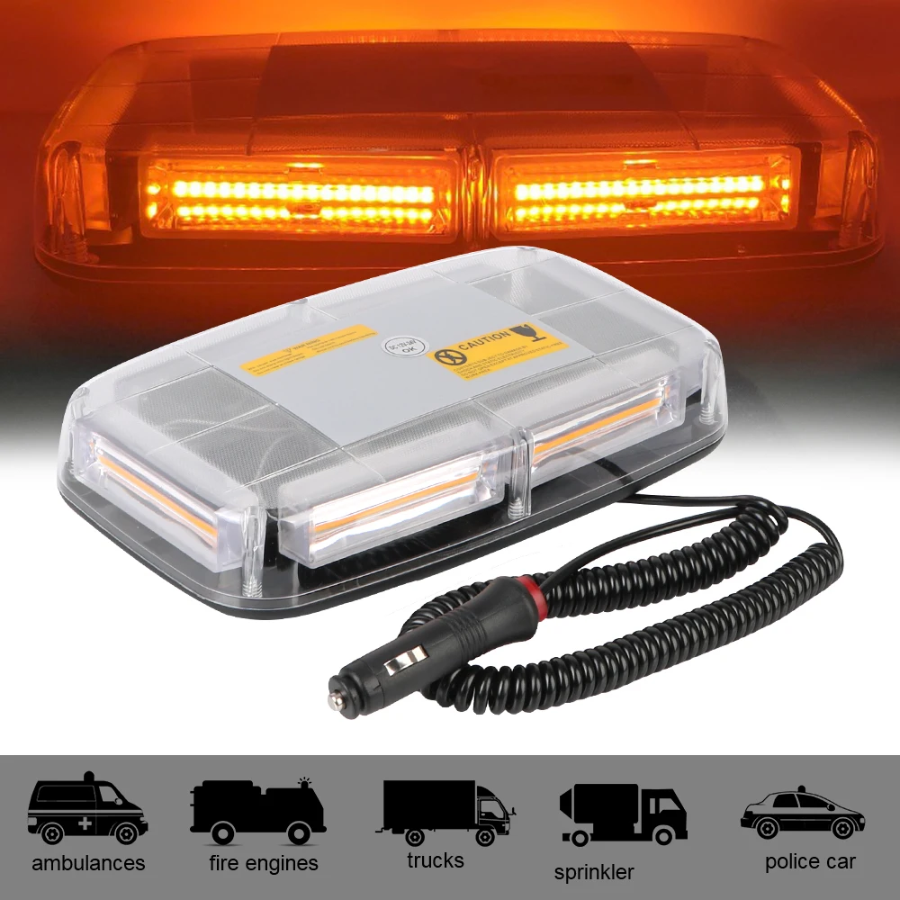 Police Flasher Vehicle Roof Flashing Beacon Emergency Signal Lamp Car Strobe Warning Light Yellow LED COB Ceiling Lamp