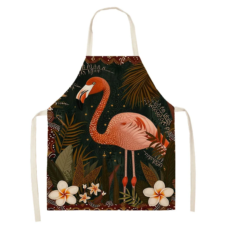 Women's kitchen apron Linen man Children's Big size Child girl Waterproof funny Half Work Coffee amini flamingos nordic simple