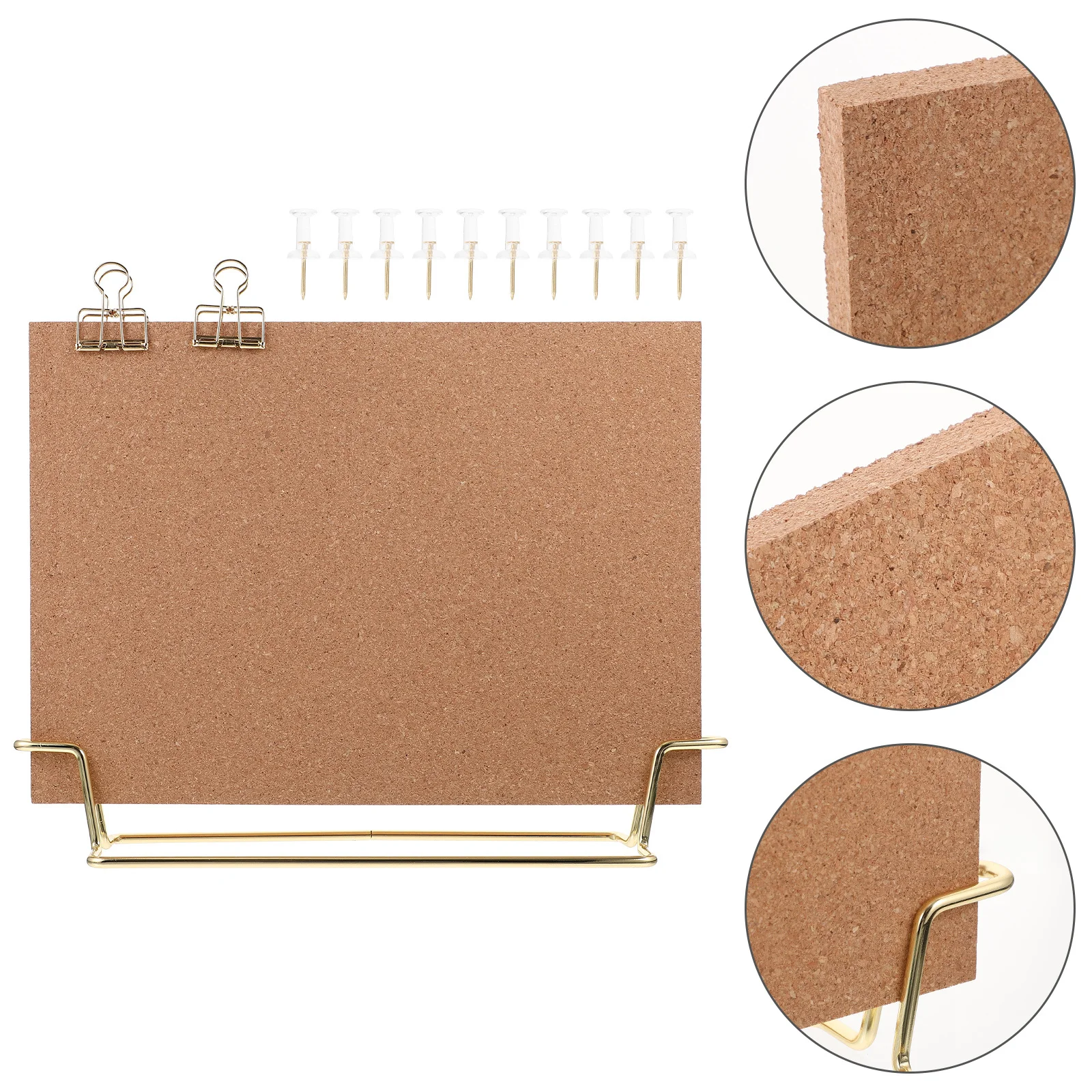 

1Set Corkboard Office Bulletin Board Metal Frame Small Desktop Photo Display Memo Reminder Announcement Board for Office Desk