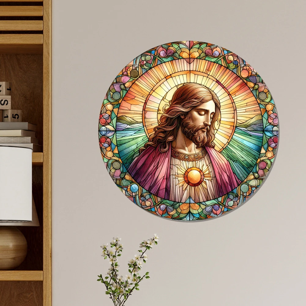 Fashion 20cm Jesus Window Hangings con catena God acrilico Listing Savior Suncatchers Home Decor