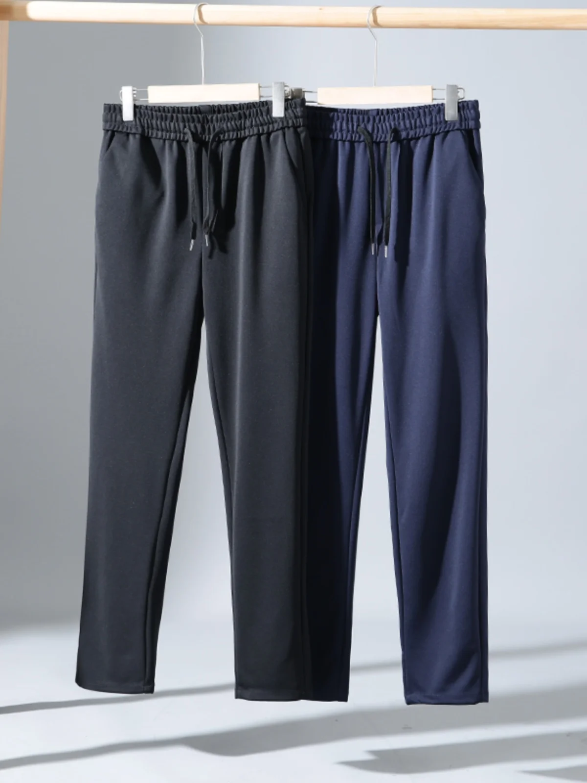 

Высококачественные мужские повседневные брюки прямого кроя с эластичным поясом, спортивные штаны, длинные брюки для весны и осени, молодежные, для повседневной носки