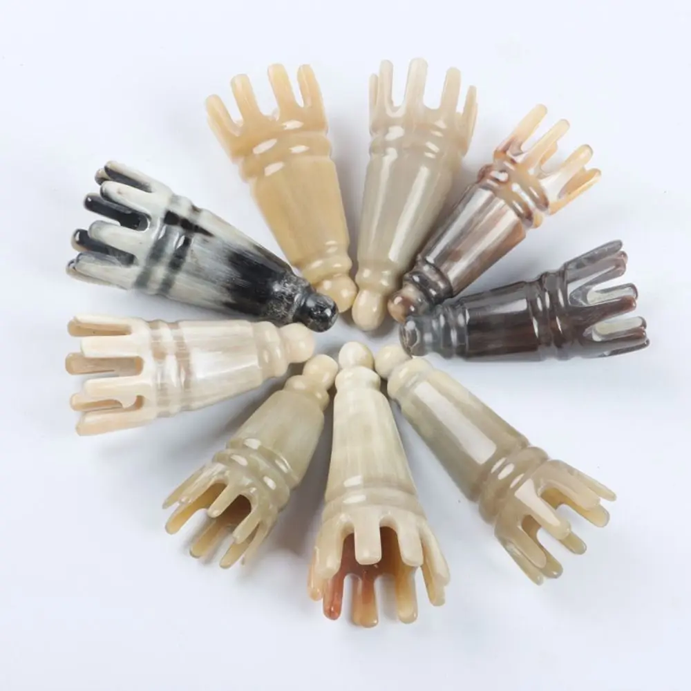 

Scalp Massager Brush Ox Horn Massage Comb Scrapping Head Wide Tooth Long Pointed Shampoo Comb Relaxation Acupoint Gua Sha