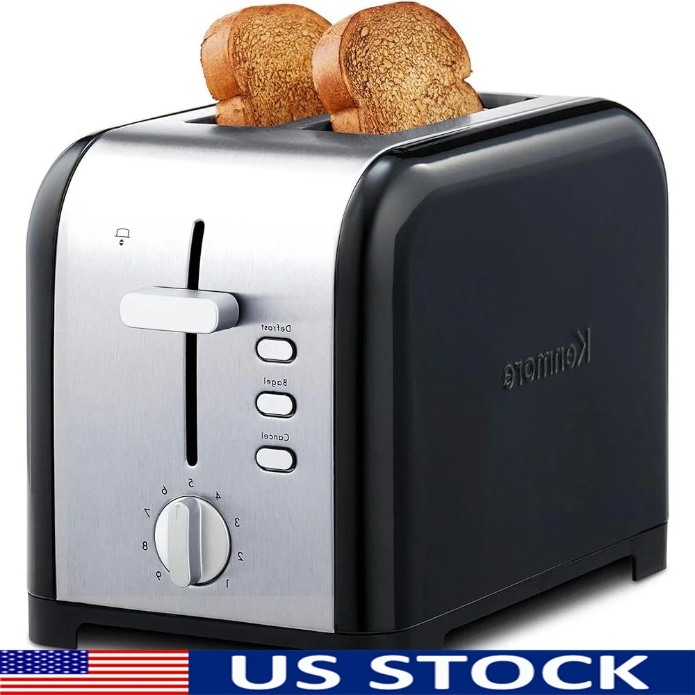 2 Slice Toaster Extra Wide Slots Defrost Function Adjustable Browning 9 Shade Settings User Friendly Compact Kitchen Appliance