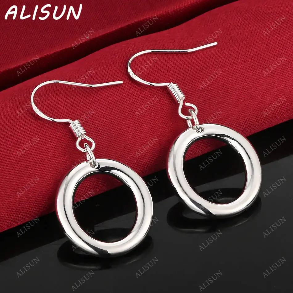 

ALISUN 925 Sterling Silver Round Earrings Drop Earrings Anniversary Gift Popular Wild Fashion Romantic Jewelry
