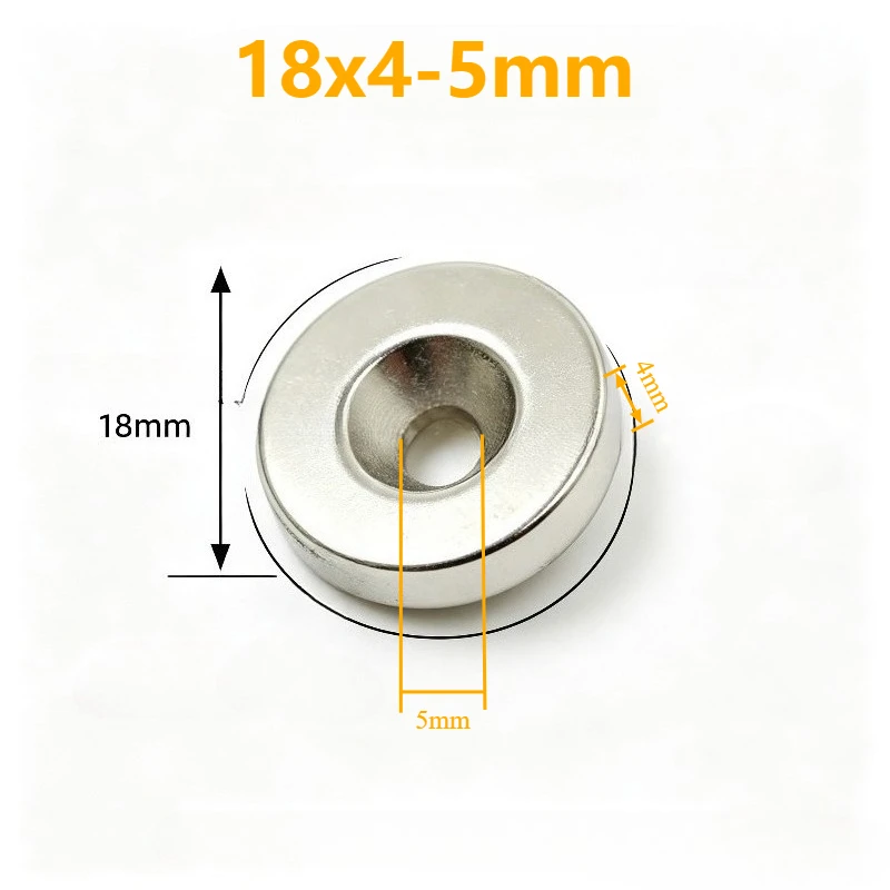 18x4-5mm N35 Countersunk Neodymium Magnet Round Disc 18*4mm Hole 5mm Magnet for DIY Craft Industrial Office Use 18*4-5mm