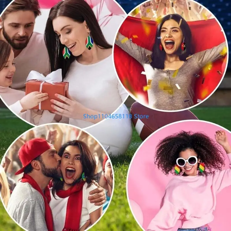 60 Pcs Heat Transfer Football Ear Drops Unique Earwear Jewelry for Party