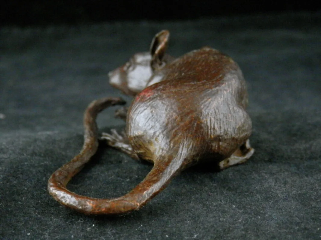 Antique Chinese Hand Made Mouse Statue Desk Collection Decoration Crafts