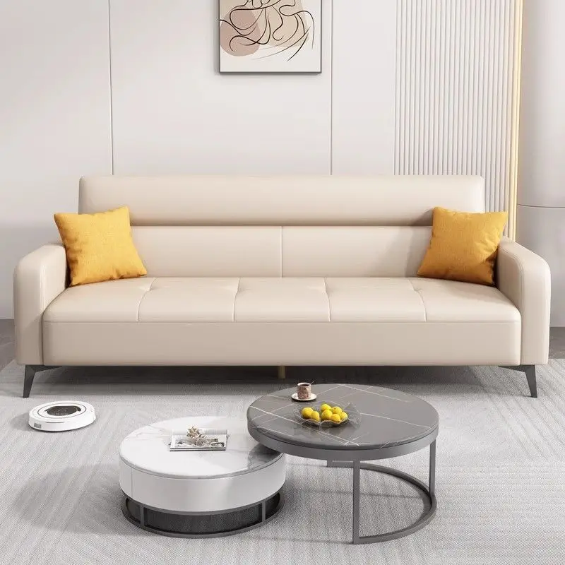 Simples, moderno, dobrável, sofá-cama, dupla finalidade, tecido, sofá pequeno apartamento sala de estar