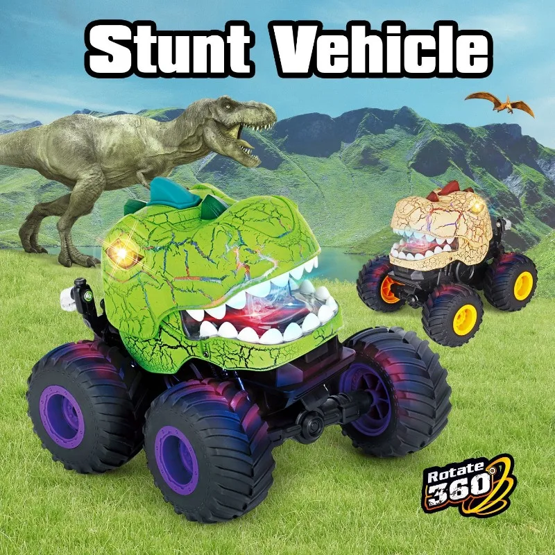 Remote Control Dinosaur Car, 2.4Ghz RC Truck, Electric Hobby RC Car Toys with Light & Sound Spray Birthday Gift for Toys for Boy