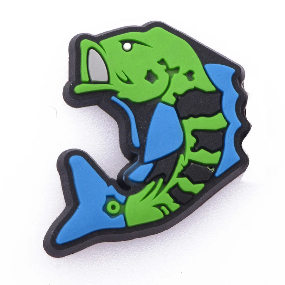 1pcs Funny Fishing Shoe Decoration Horror Fish Shoe Charms Fishing Gear Bracelet Accessories For Birthday Presents