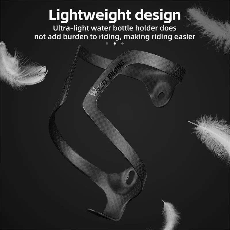 WEST BIKING Carbon Fiber Bicycle Water Bottle Holder Lightweight Integrated 3K/UD Carbon Bike Cycling Bottle Cage Cups Holder