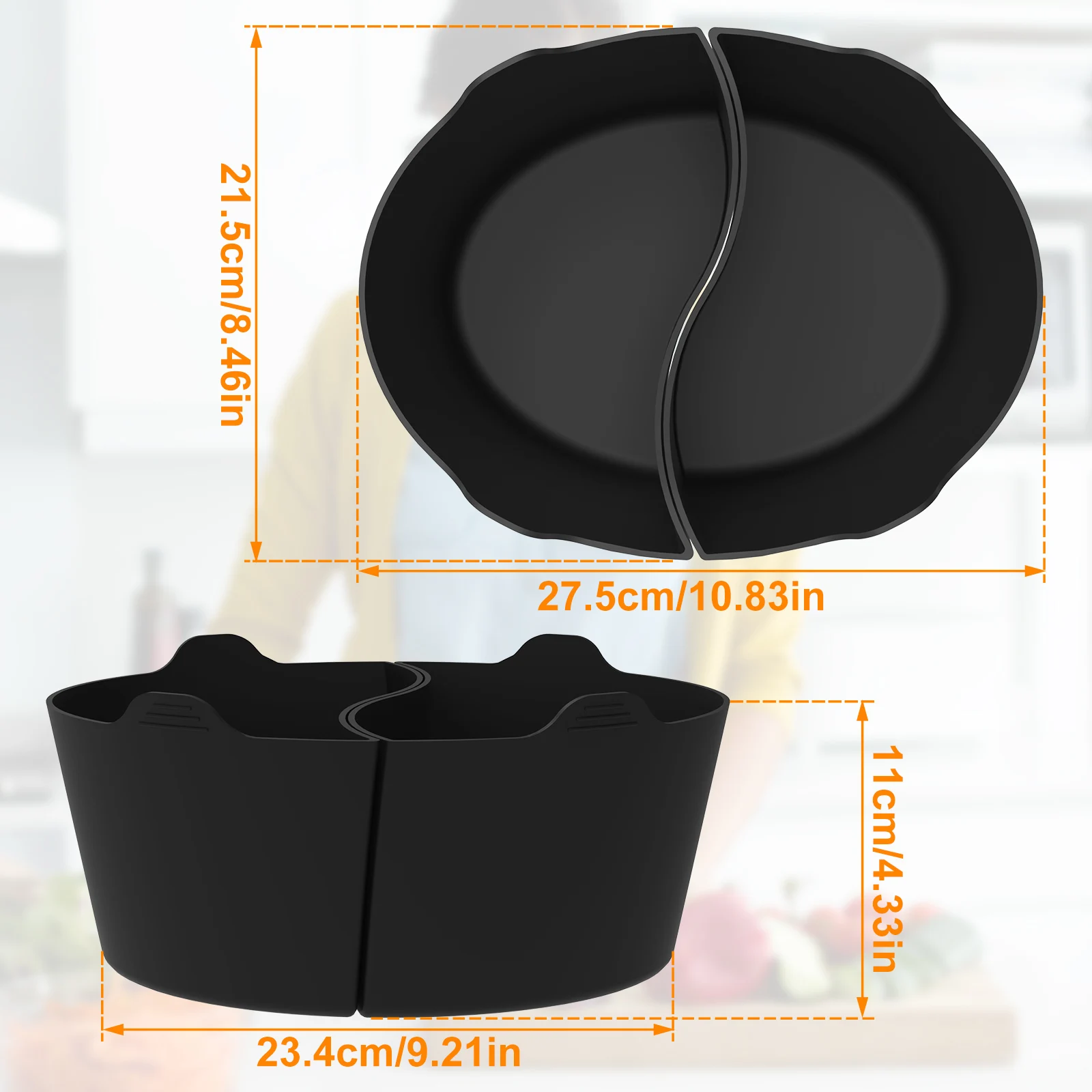 2Pcs Slow Cooker Divider Padded Silicone Dishwasher Cook Liner for 6-8qt Pot Reusable Silicone Crockpot Divider Leakproof