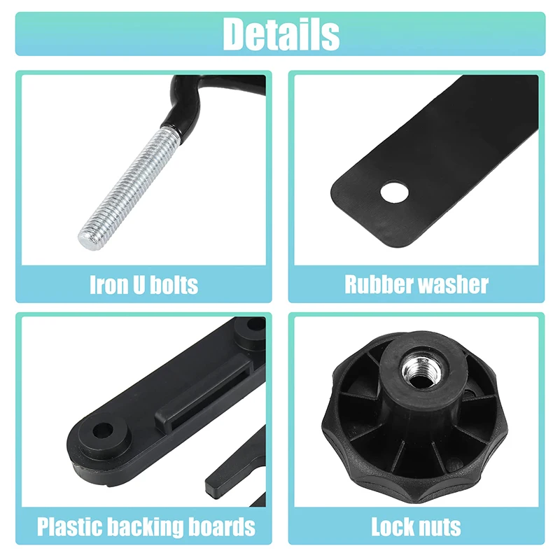 4 قطعة/المجموعة العالمي صندوق السقف U بولت المشابك 83 مللي متر العرض الداخلي تشمل 8 قفل المكسرات 2 الأشرطة مسامير الحديد لحاملات البضائع الآمنة