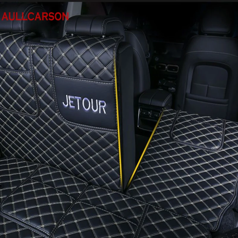 For Chery Jetour X90 PLUS 2023 2024 Trunk Mat Leather Durable Cargo Liner Boot Carpets Interior Decoration Accessories 8 Pieces