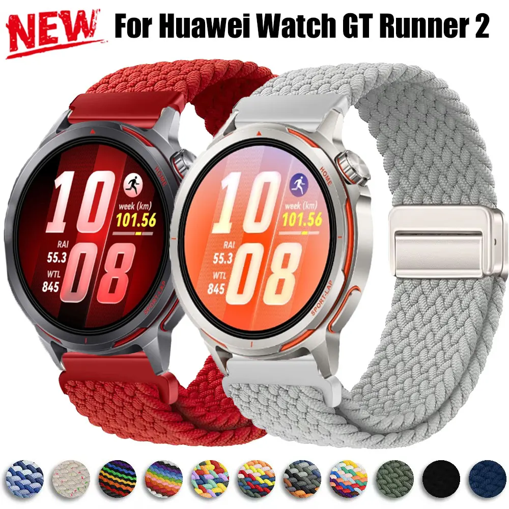 22mm Armband für Huawei GT Runner 2, magnetisches Nylon-Sportarmband für Huawei Watch GT6/5pro 46mm 4 5 6 46mm Correa Zubehör