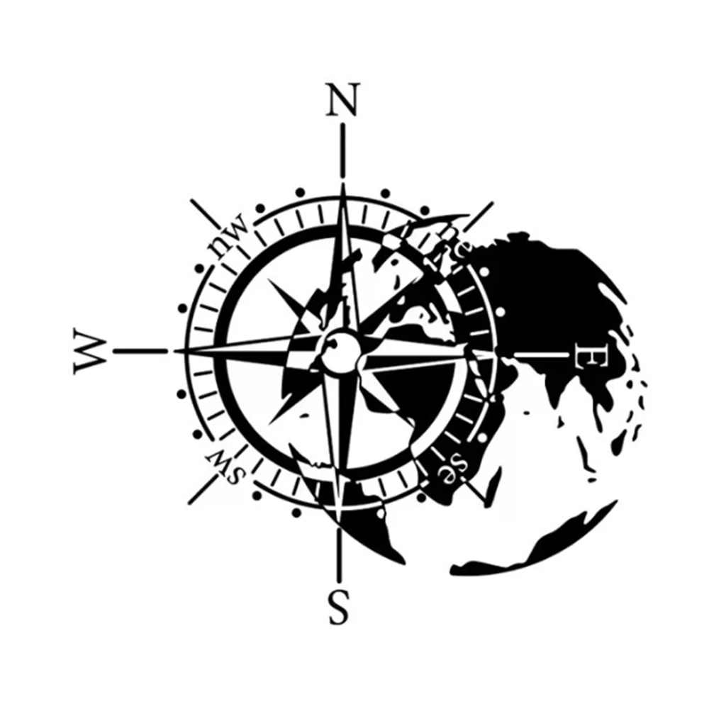 Waterproof Vinyl Camper Van Stickers for RV Caravan Horsebox - Compass Adventure Auto Tuning Decals Outdoor Travel Decor Accesso