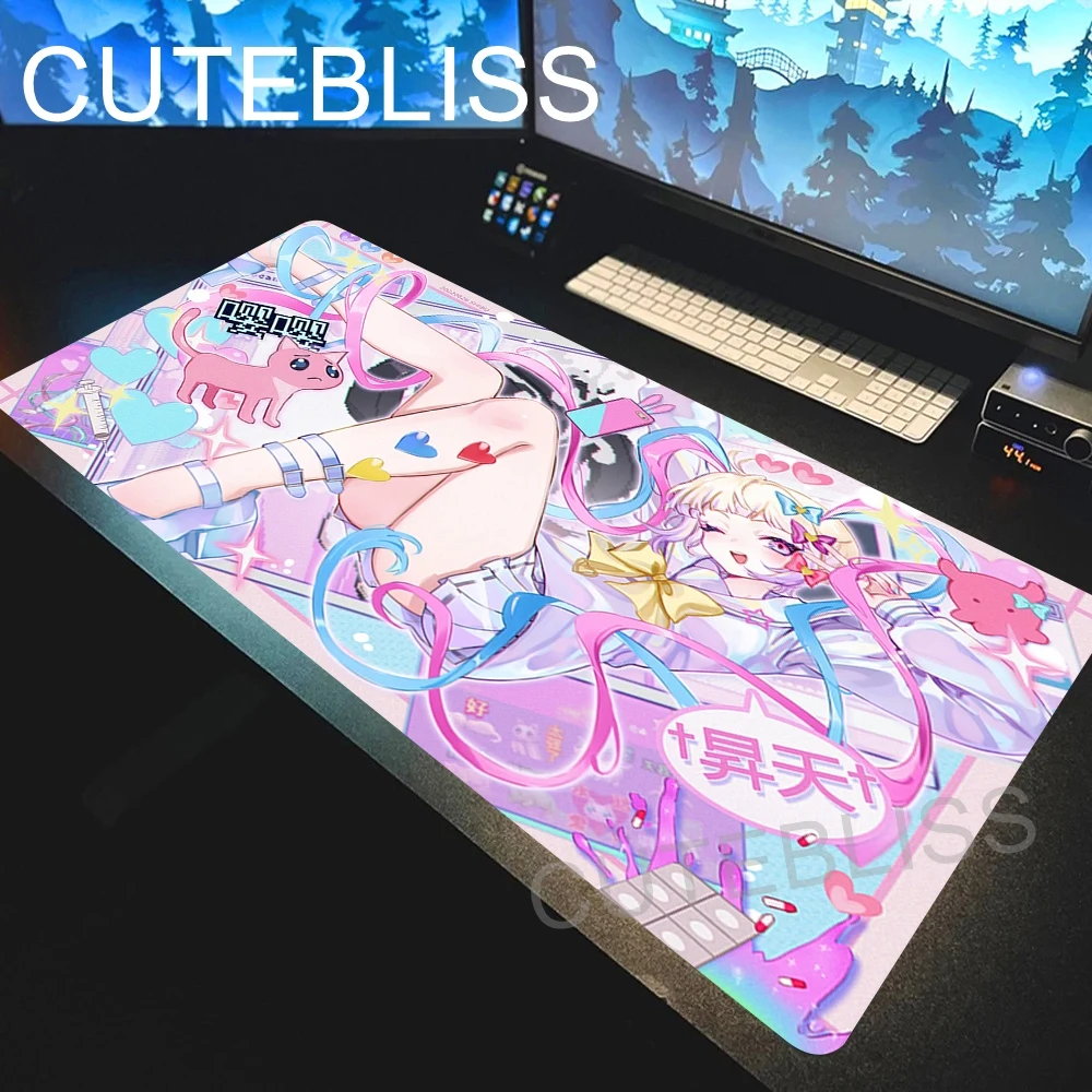 

Коврик для мыши Cult Style Needy Streamer Overload, удлиненный, с HD-печатью, нескользящий, резиновый, большой настольный коврик для геймеров, 90x40 см