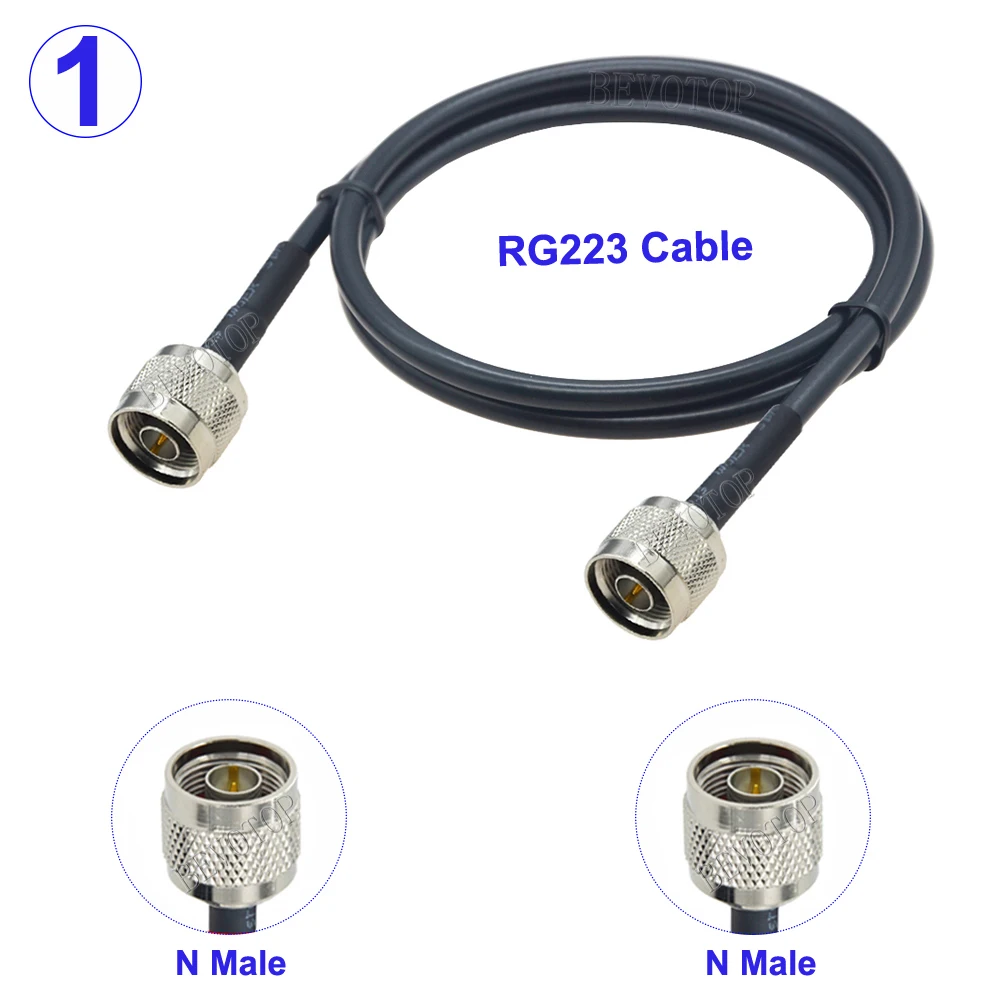 1Pcs N Type RG223 Coaxial Cable N Male Plug to N Male/Female RF Cable 50Ohm Crimp Connector RG-223 Double Shielded Silver Plated