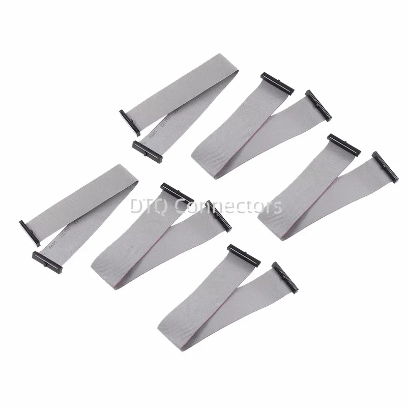 1Pcs FC 1.27mm Pitch Gray Flat Ribbon Data Cable IDC Double Ends Same Direction 6P/10/14/16/20/30/34/40/50 Pin JTAG ISP Download