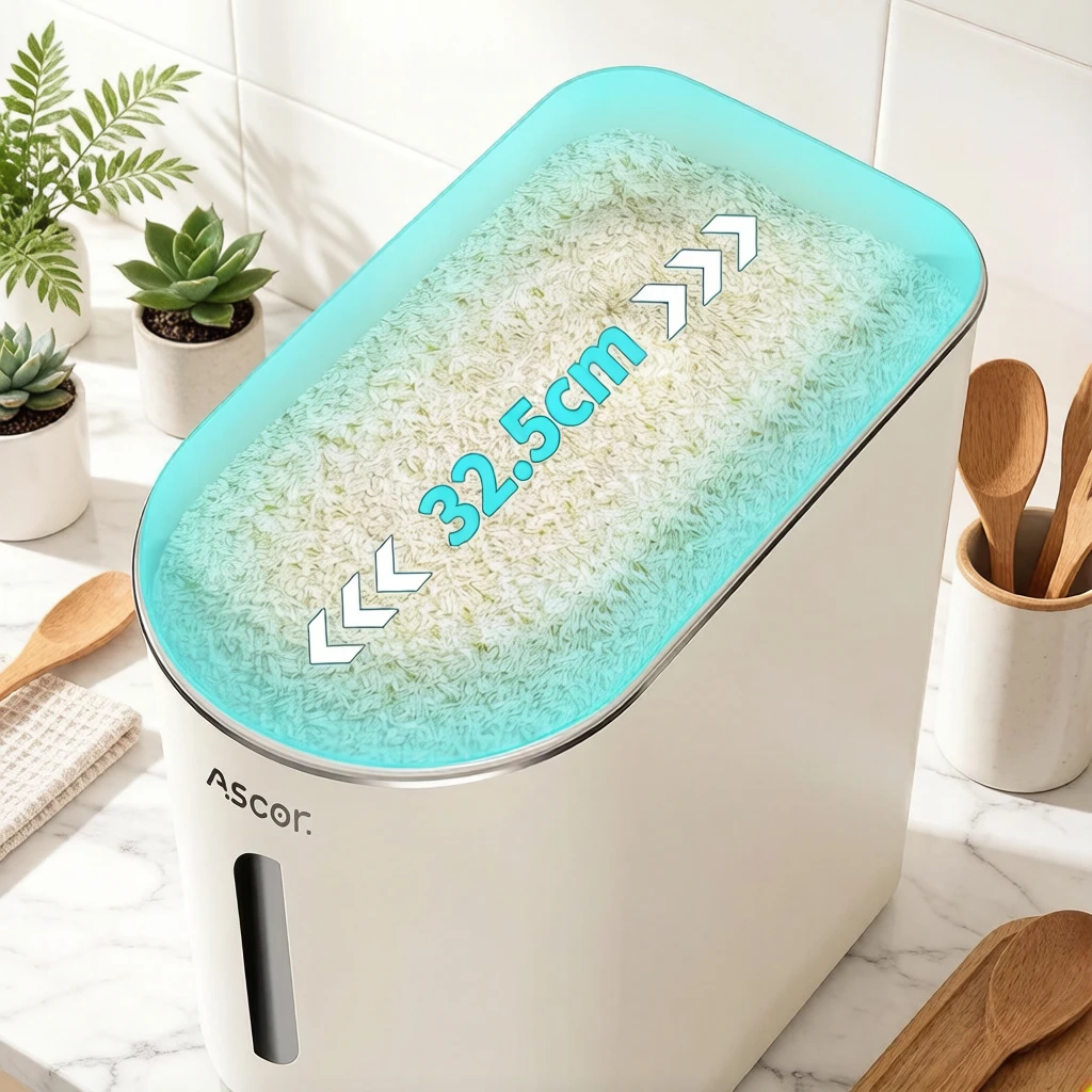 Rice Container with a Measuring Cup, Upgraded Version with Built-in Freshness Box, Grain Dispenser Storage Box with a Lid, Suita