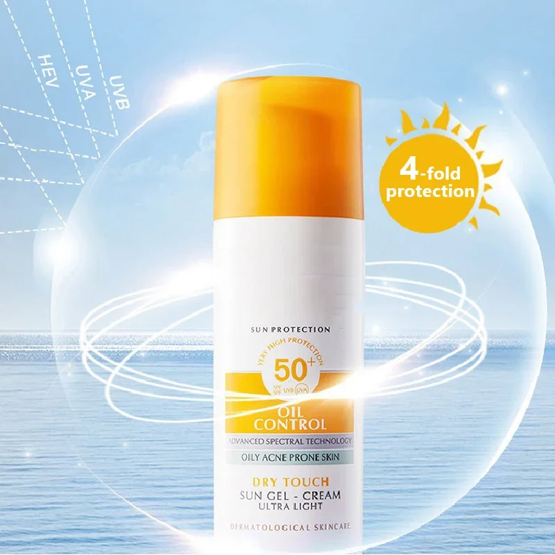 50ml Facial Sunscreen Refreshing Oil Control Sunscreen Spf 50+ Effectively Isolates Ultraviolet Rays Sun Gel Face Body Sunscreen