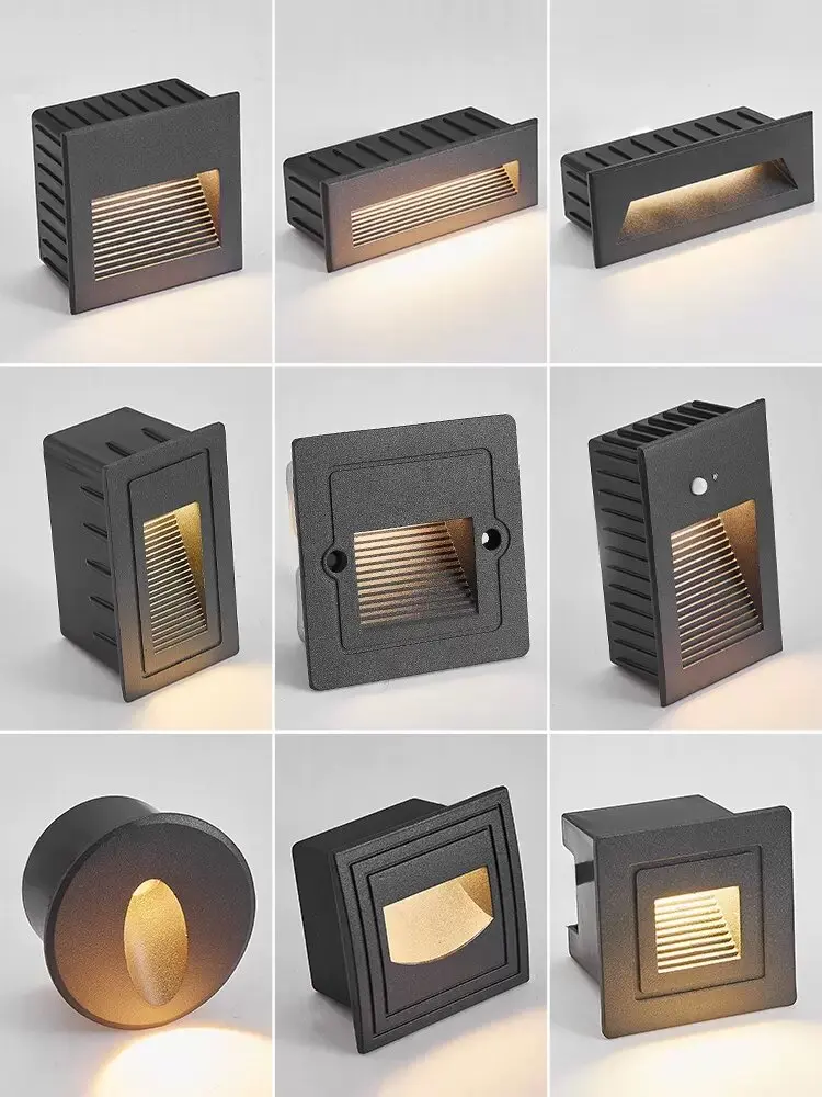 Household Exterior Wall Corner Step Light Hotel Villa Side Wall Light LED Wall Foot Light Embedded Corridor Corner Light