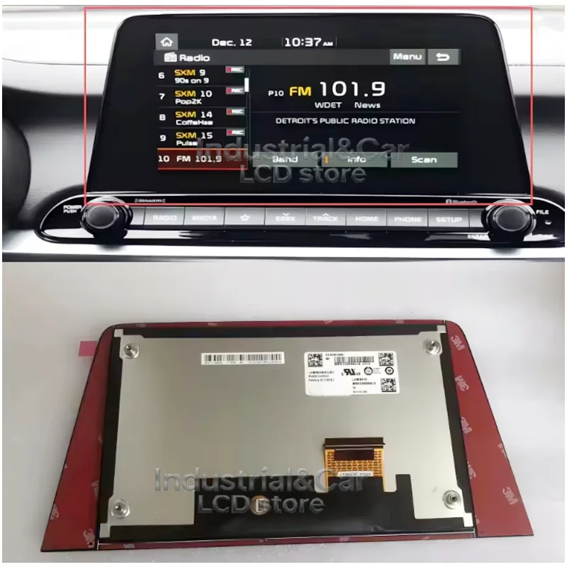Ekran LCD nawigacji GPS do radia samochodowego Kia Forte, modele 2019-2021, numery 96160M7070WK 96160-M7070WK LA080WV9-SL01 LA080WV9 SL01 — zdjęcie produktu 6