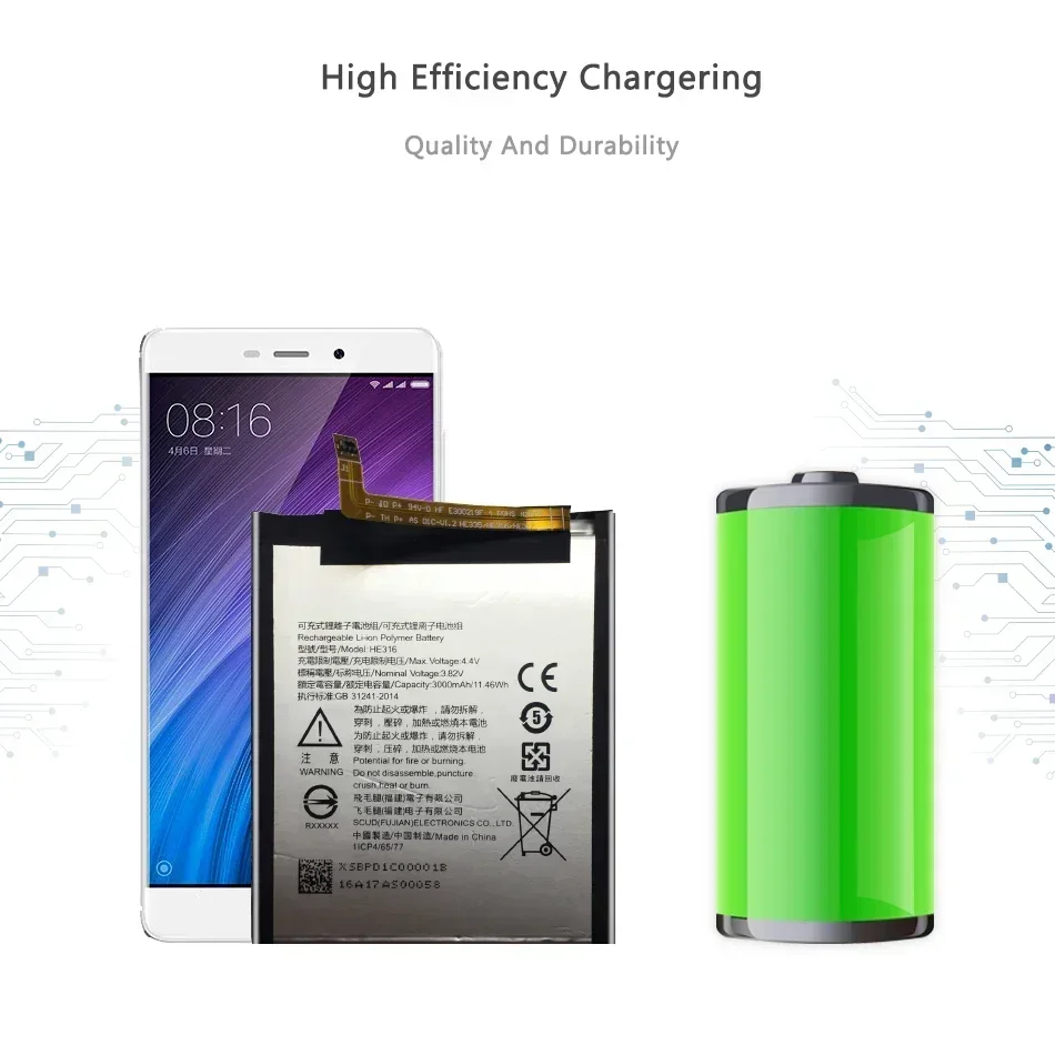 3000mAh HE316 Mobile Phone Batteries For Nokia 6 Nokia6 N6 TA-1000 TA-1003 TA-1021 TA-1025 TA-1033 TA-1039 Portable Battery