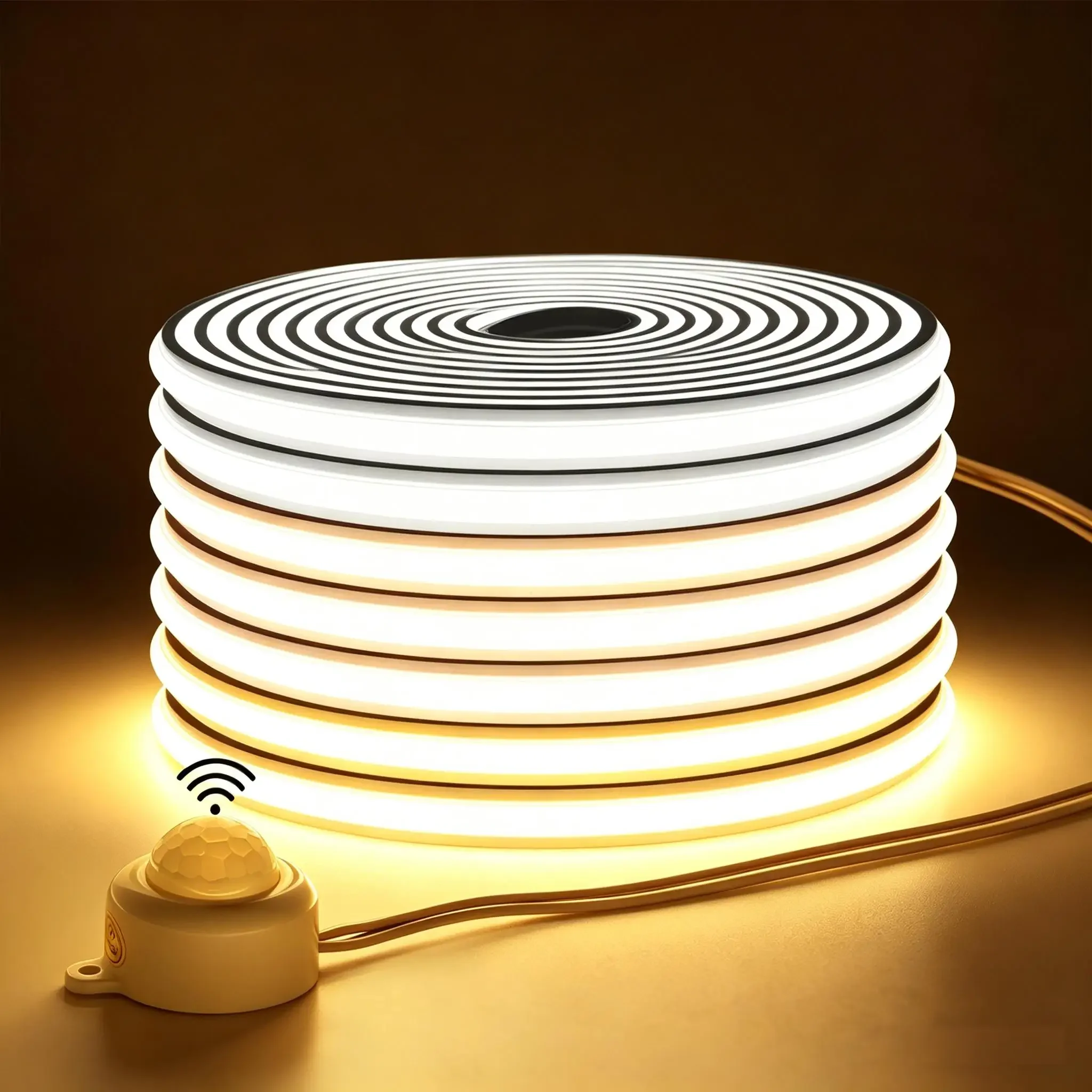 1-10M NEW Solid Silicone Gel COB Neon LED Strip Light Brighter and More Durable With Smart Time Adjustable Motion Sensor Switch