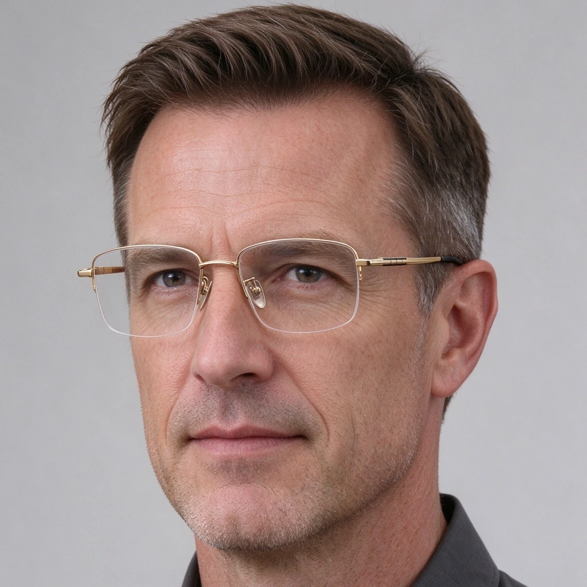 Business Prescription Glasses Men Pure Titanium Semi-Rimless Frame Flexible Temple Optical Myopia Reading Eyeglasses Progressive