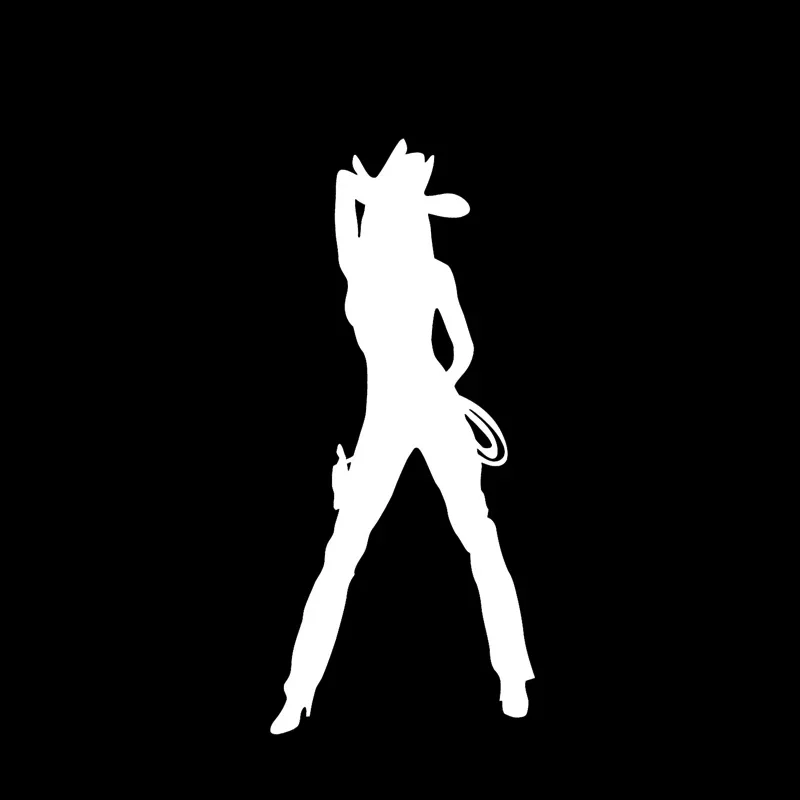 Sexy Cool Cowgirl Car Stickers Fantasy Fashion Stickers Pvc Decals Suitable for All Kinds of Cars Black/white, 12cm*6cm