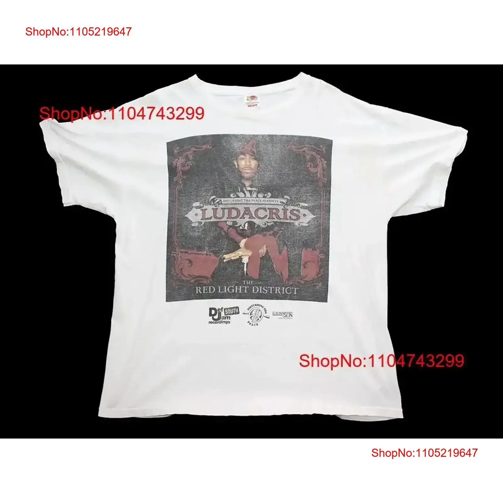 Ludacris The Red Light District T Shirt vintage Washed Versatile designer clothes homme Stretched streetwear Breathable Casual