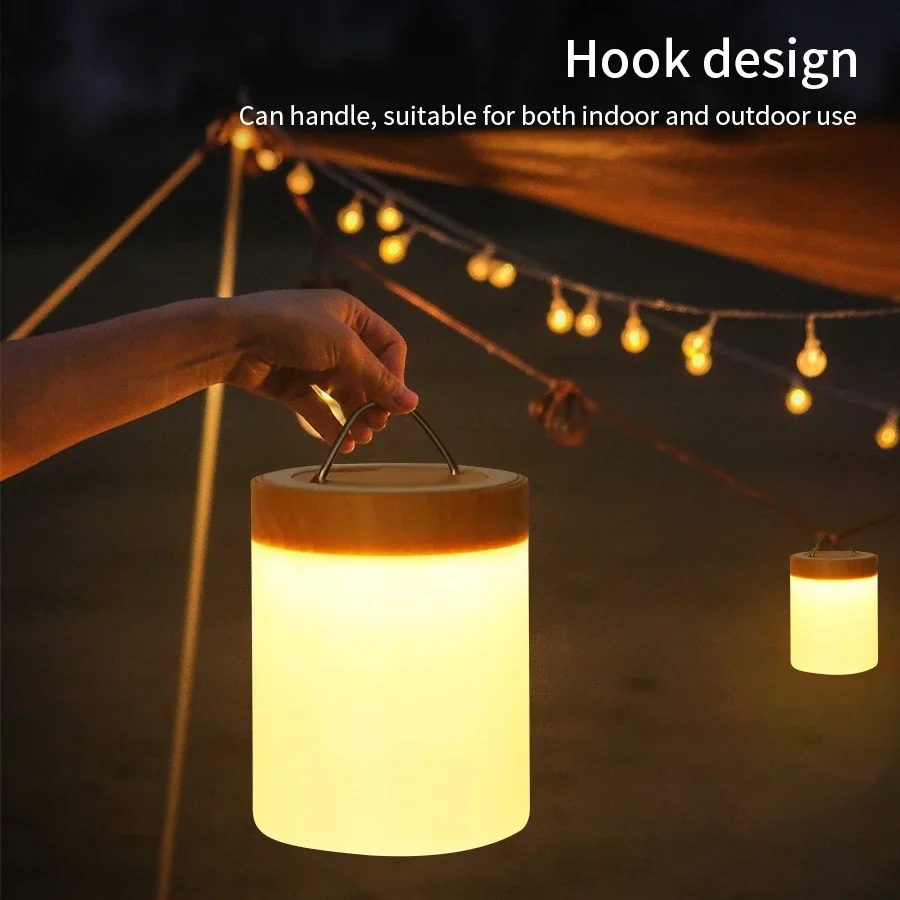 Portable Bedside Table Lamp Room Decoration USB Rechargeable Desk Lamp Desktop Night Light for Kids Gifts Bedroom Camping Light