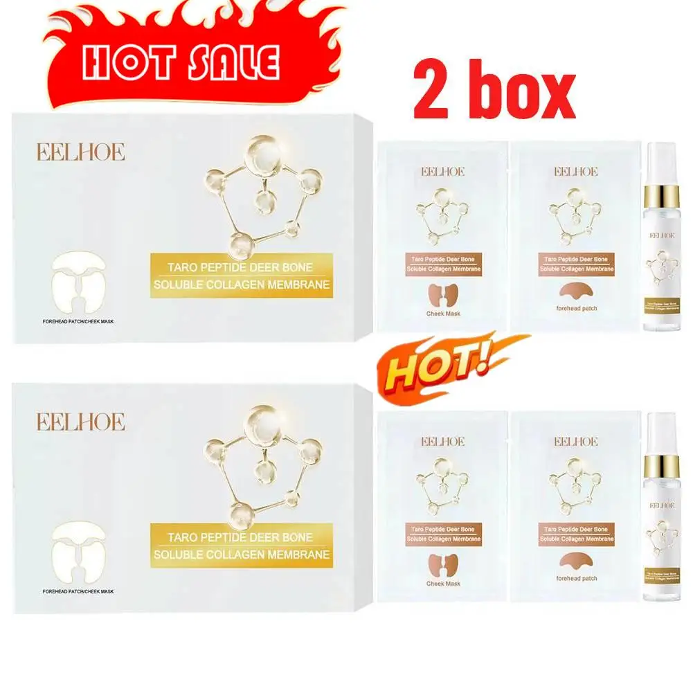 2 Box Collagen Film Set With Essence Spray Limited Edition Korean Taro Peptide Deer Bone Soluble Collagen Facial Mask Eye Patch