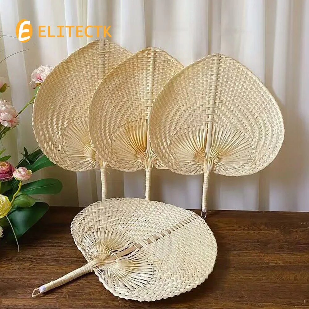 

50/15PCS Wedding Decor Fans Bamboo Raffia Hand Fans for Guest Hand Weaving Fan for Summer Cooling Beach Wall Decor Party Favors