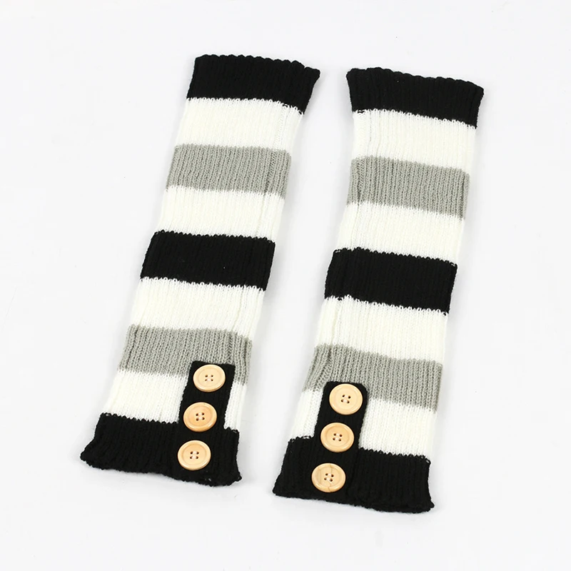 JK Pile Socks Warm Foot Socks Leg Protectors Foot Warmers New Autumn Winter Warm Knitted Knitted Button Socks Long Boot Cover