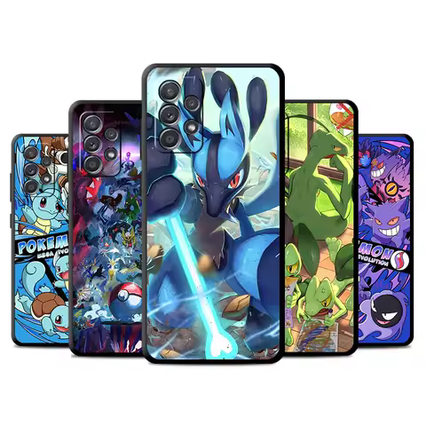 Case For Samsung Galaxy A52 A53 A12 A54 A14 A13 A32 A51 A71 A21s A23 A33 A34 A22 A31 A15 A72 Phone Cover Lucario Anime Pokemon