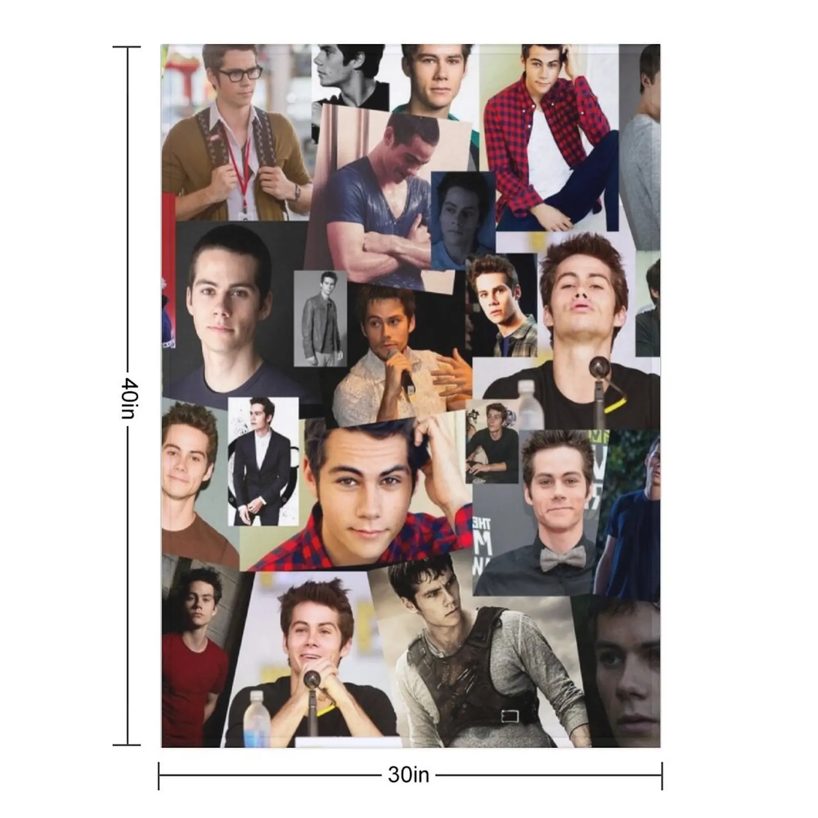 Dylan Obrien Abstract Rectangular Collage Pattern Throw Blanket Softest Loose Single Quilt Travel Stuffeds Blankets