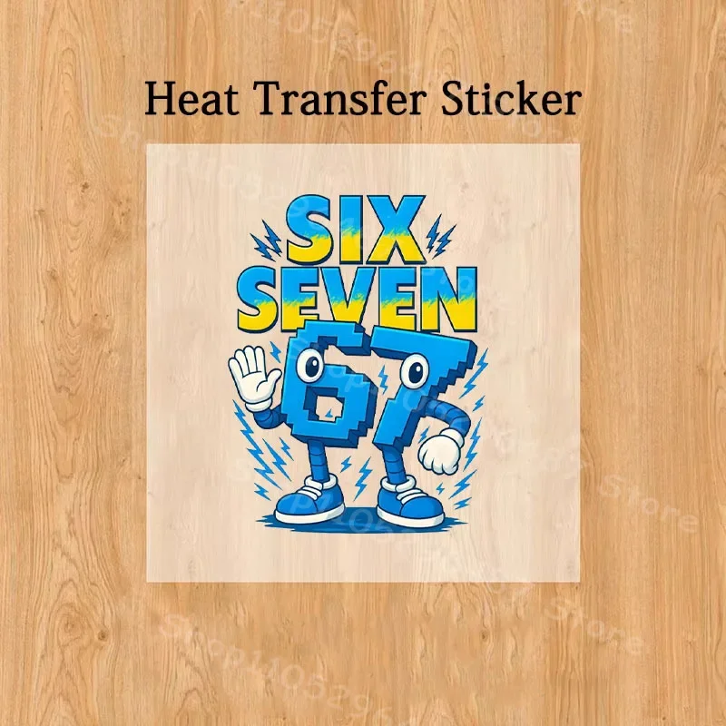 Game Steal A Brainrot Funny 67 Patch Shirt Pants Hoodie Appliques Six Seven Iron on Hot Transfer Thermo-Sticker Cloth Patches