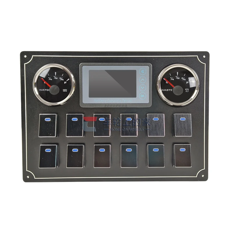 RV aluminum alloy control panel, round switch, free support for text trademark customization RV circuit modification