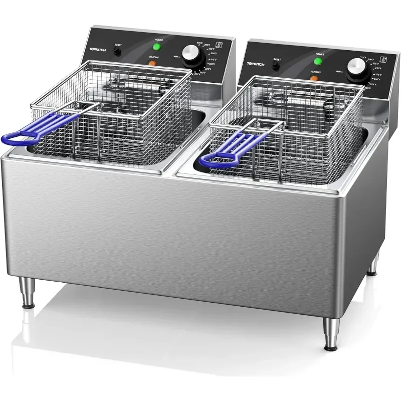 Deep fryer Commercial Deep Fryer 12L x 2/25.4QT Dual Tank Electric Deep Fryers with Basket Electric Countertop Fryer