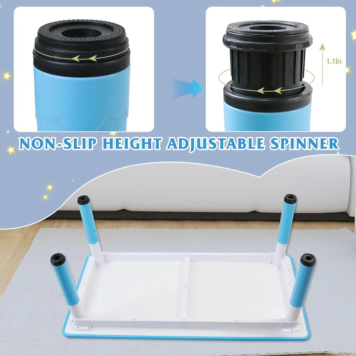 طقم طاولة أطفال و6 كراسي مع سطح مكتب جرافيتي، طقم أثاث للأطفال الصغار، غير قابل للانزلاق، مكتب دراسة للأطفال، طاولة طعام، Hei #6