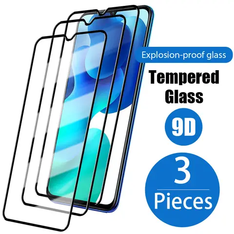 3PC Screen Explosion-proof Glass For Xiaomi Mi 9 Lite 10 Lite 9T 10T A1 A2 A3 Screen Protector Glass For Xiaomi Poco X3 X2 M3