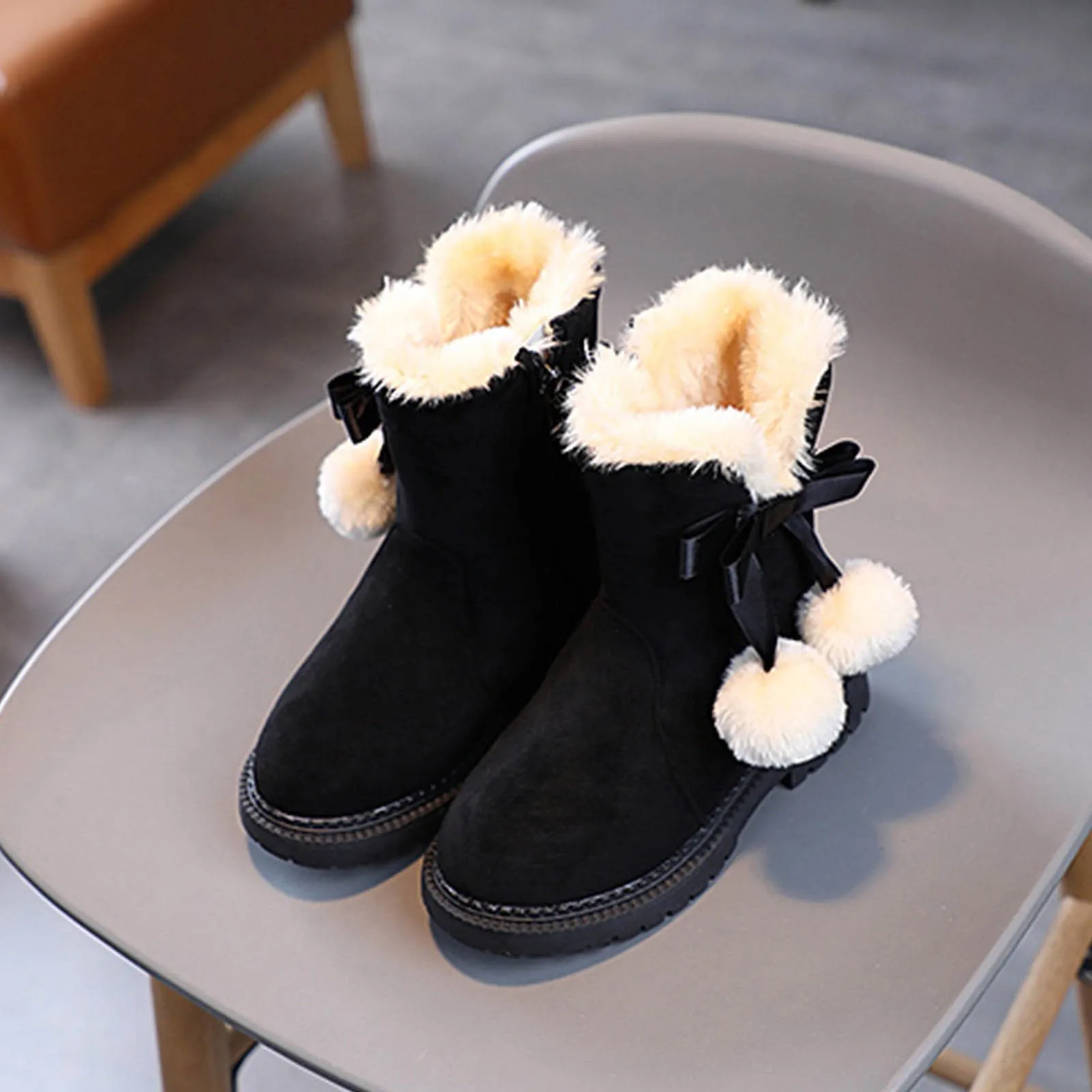 

Girl Boots Girl Plush Insulation Princess Baby Children Snow Boots Cotton Shoes Winter Warm Shoe For Girls Kids Shoe For Botas