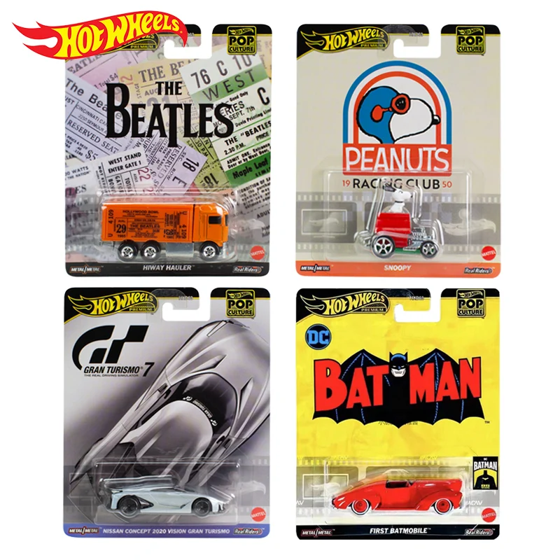 Original Mattel Hot Wheels Pop Culture HXD63-B Car CONCEPT GTR Batman Beatles Model Collection Diecast 1:64 Metal Toys